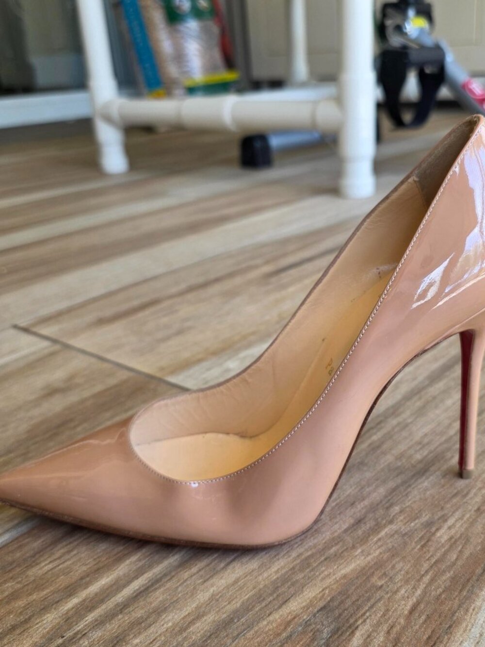 Christian Louboutin So-Kate 120mm Nude Patent Leather Stilettos Eur. 39